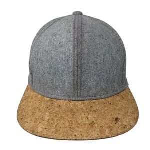 NUZADA Snapback Hat Gray One Size Adjustable Vented Holes 6 Panel Cork Blank